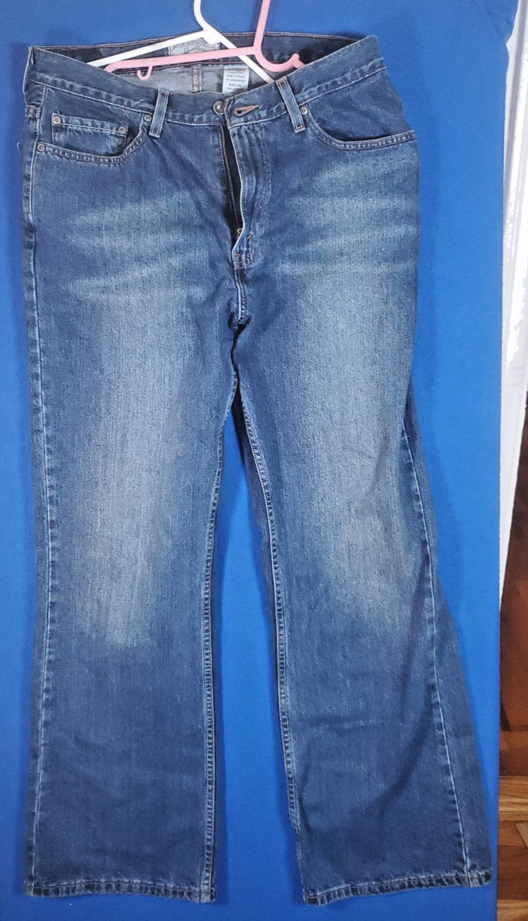 Levi Strauss Signature Mens Jeans 34x32 Relaxed Fit Blue Denim Casual Zip Fly